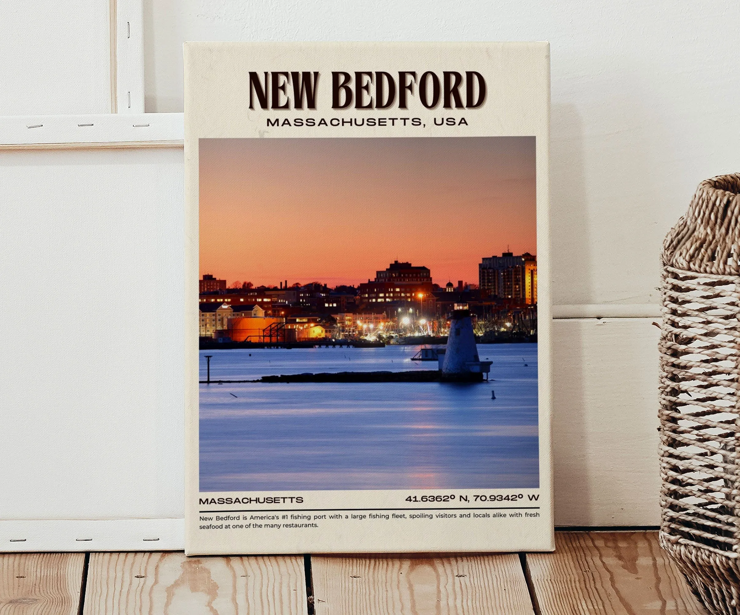 New Bedford Vintage Wall Art, Massachusetts, USA