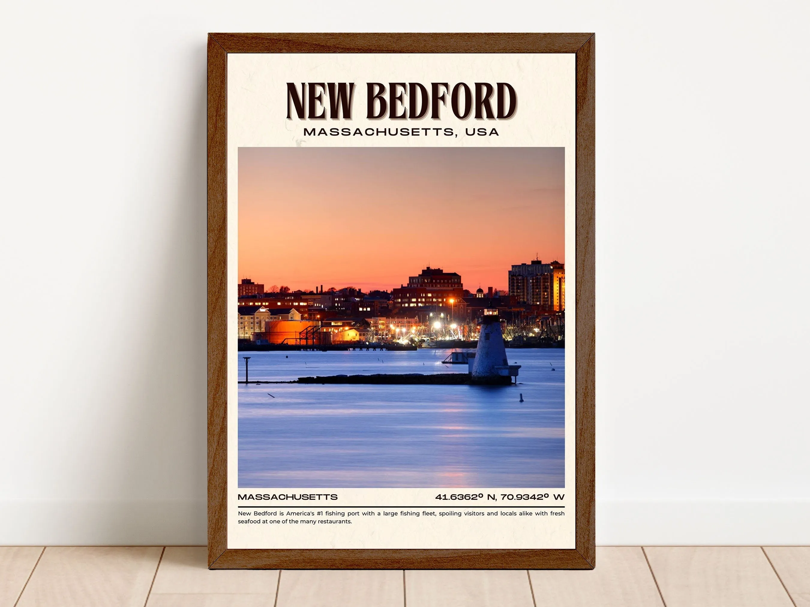 New Bedford Vintage Wall Art, Massachusetts, USA