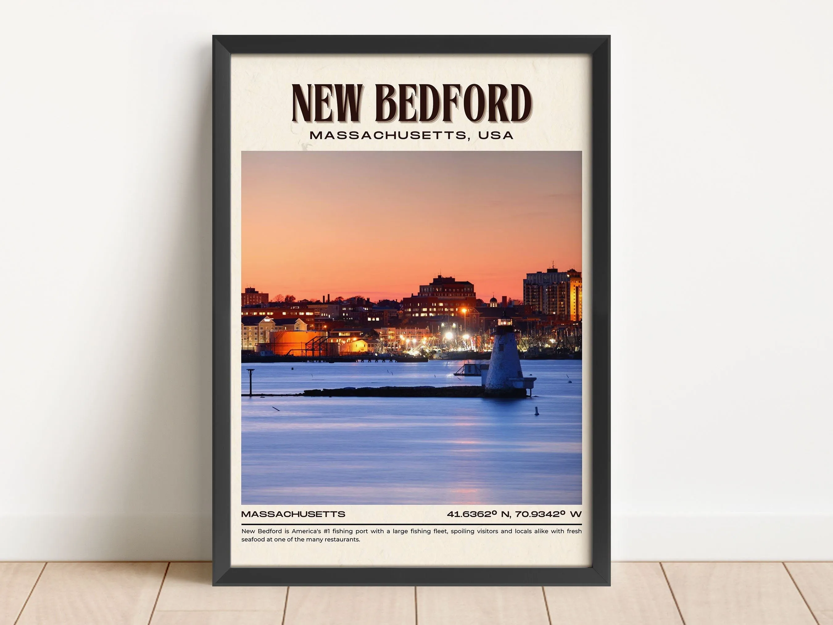 New Bedford Vintage Wall Art, Massachusetts, USA