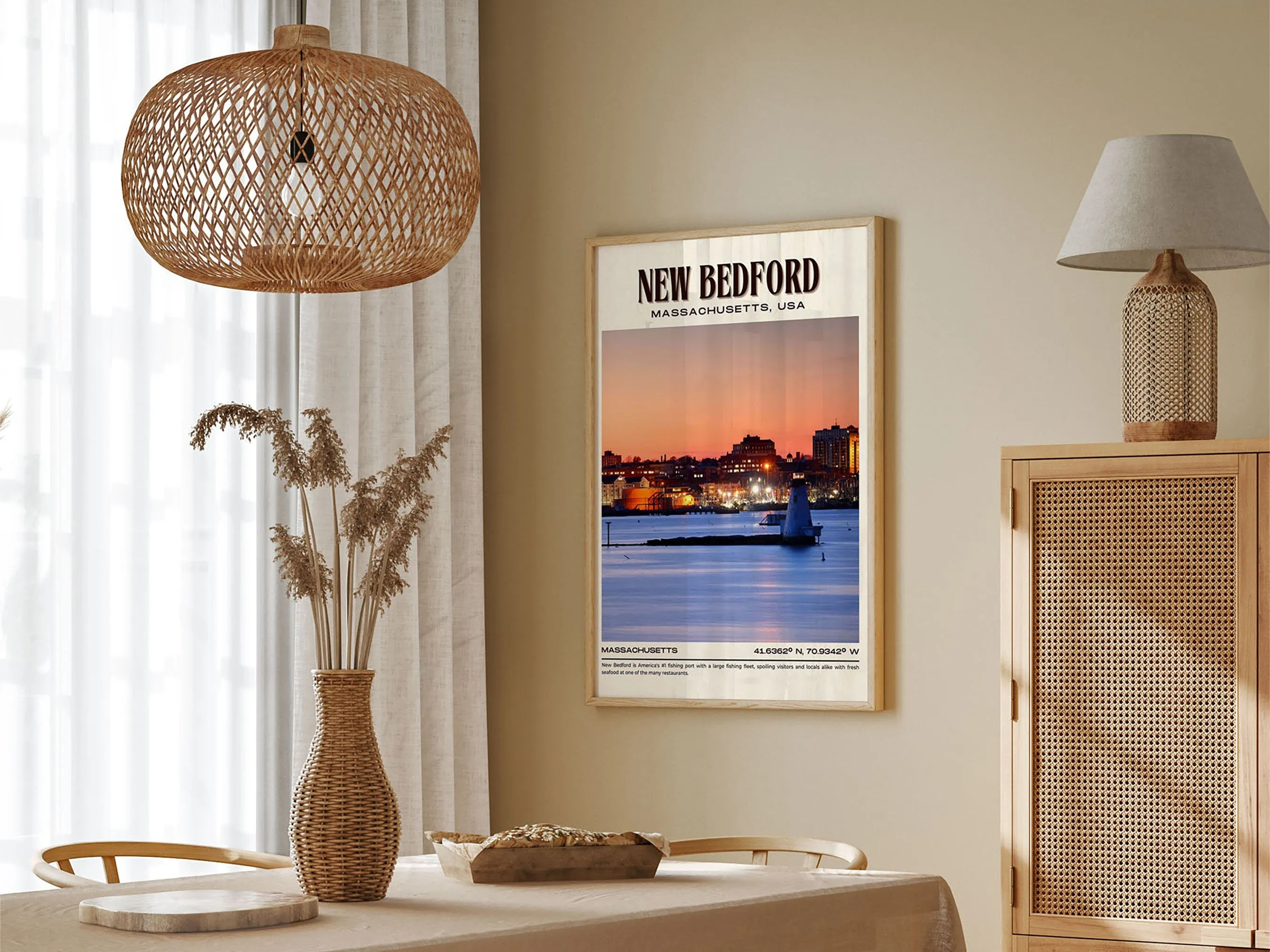 New Bedford Vintage Wall Art, Massachusetts, USA