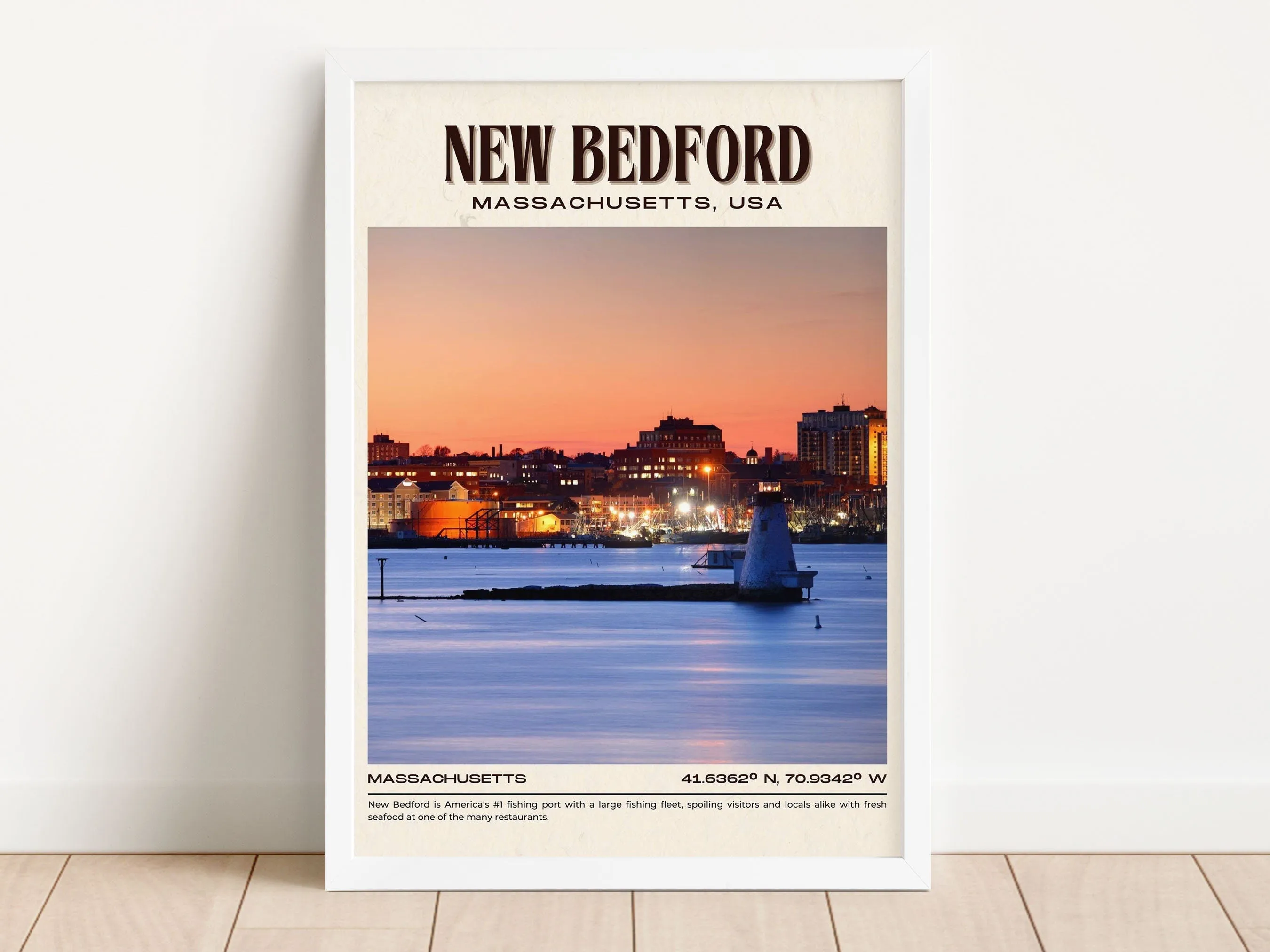 New Bedford Vintage Wall Art, Massachusetts, USA