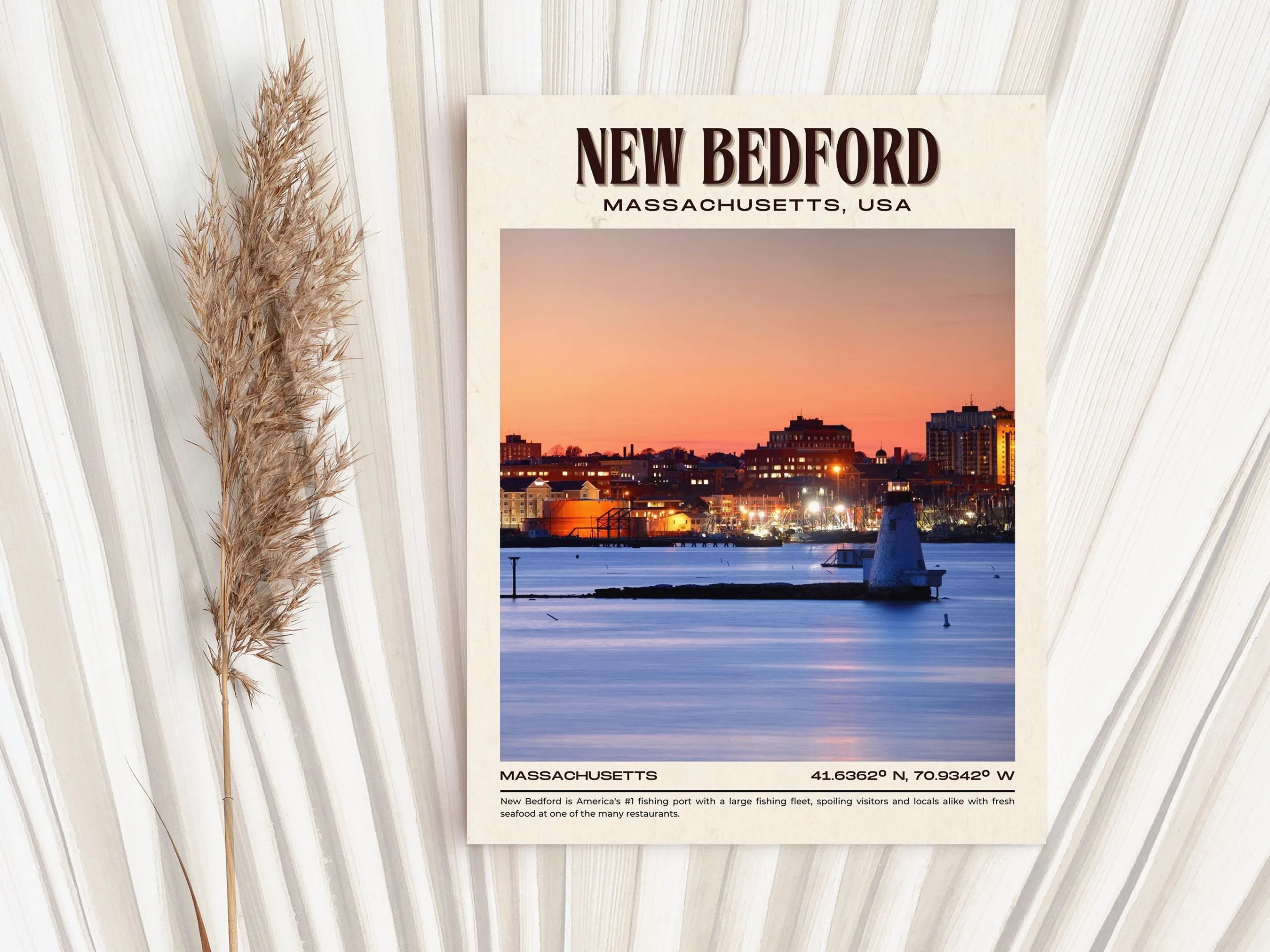 New Bedford Vintage Wall Art, Massachusetts, USA