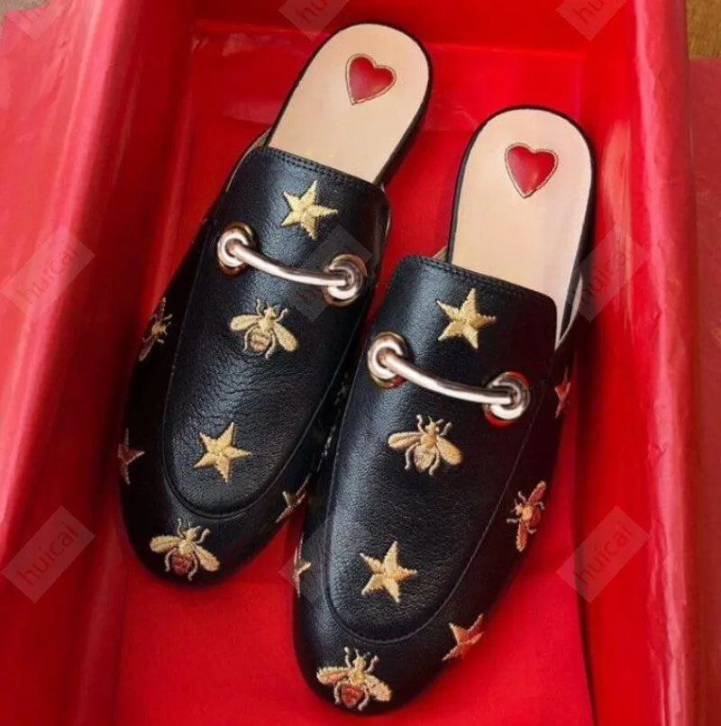 New Chaussures luxe casual shoes women designer slides,Smoking Slipper,Leather star slippers,fashion luxe designer slides