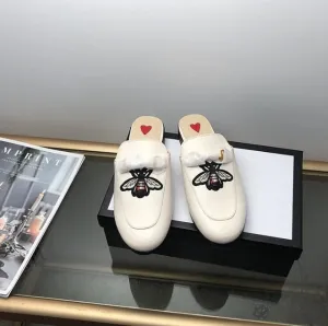 New Chaussures luxe casual shoes women designer slides,Smoking Slipper,Leather star slippers,fashion luxe designer slides