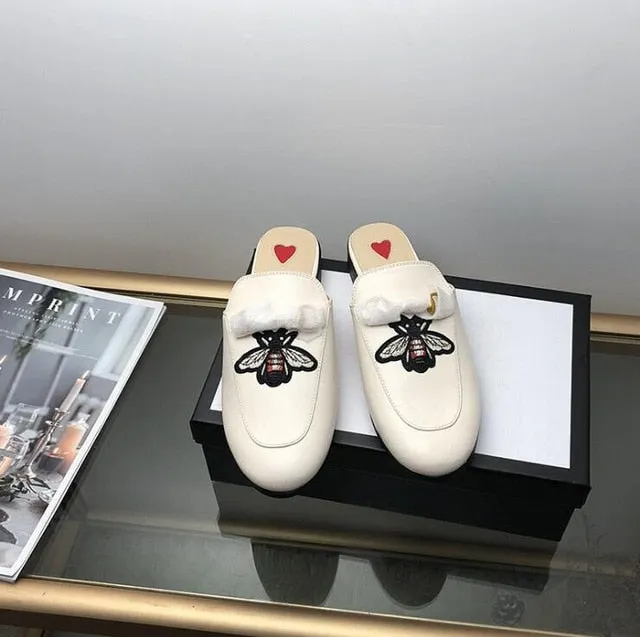 New Chaussures luxe casual shoes women designer slides,Smoking Slipper,Leather star slippers,fashion luxe designer slides