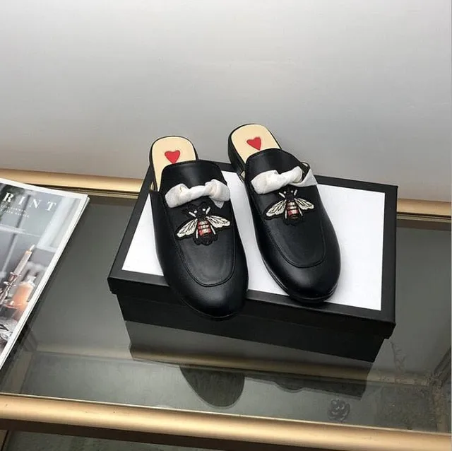 New Chaussures luxe casual shoes women designer slides,Smoking Slipper,Leather star slippers,fashion luxe designer slides