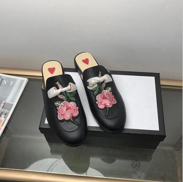 New Chaussures luxe casual shoes women designer slides,Smoking Slipper,Leather star slippers,fashion luxe designer slides