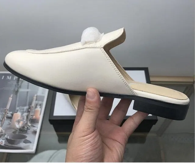 New Chaussures luxe casual shoes women designer slides,Smoking Slipper,Leather star slippers,fashion luxe designer slides