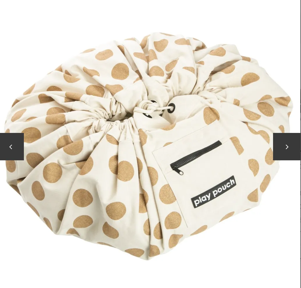 New Multi Purpose Cotton Canvas Play Pouch designed to play toys on and when finished pack them away easily into this handy play pouch! Retails $90 