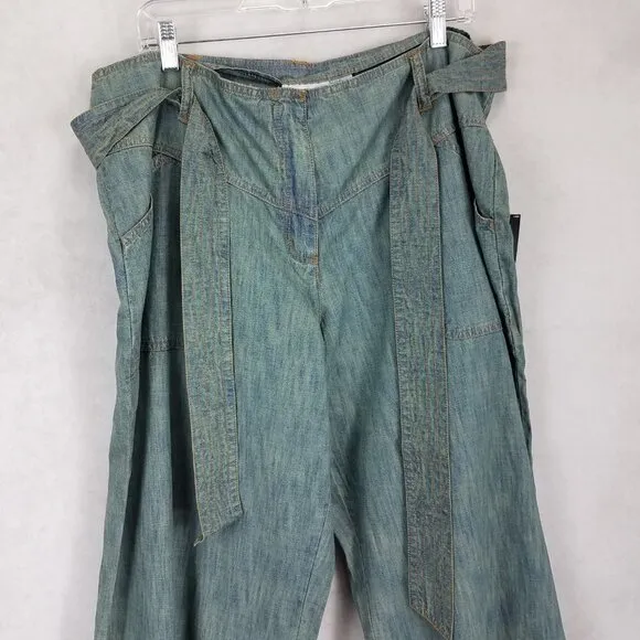 NEW Vintage Jeanology Collection18 Lightweight Belted Jeans Pants 90s