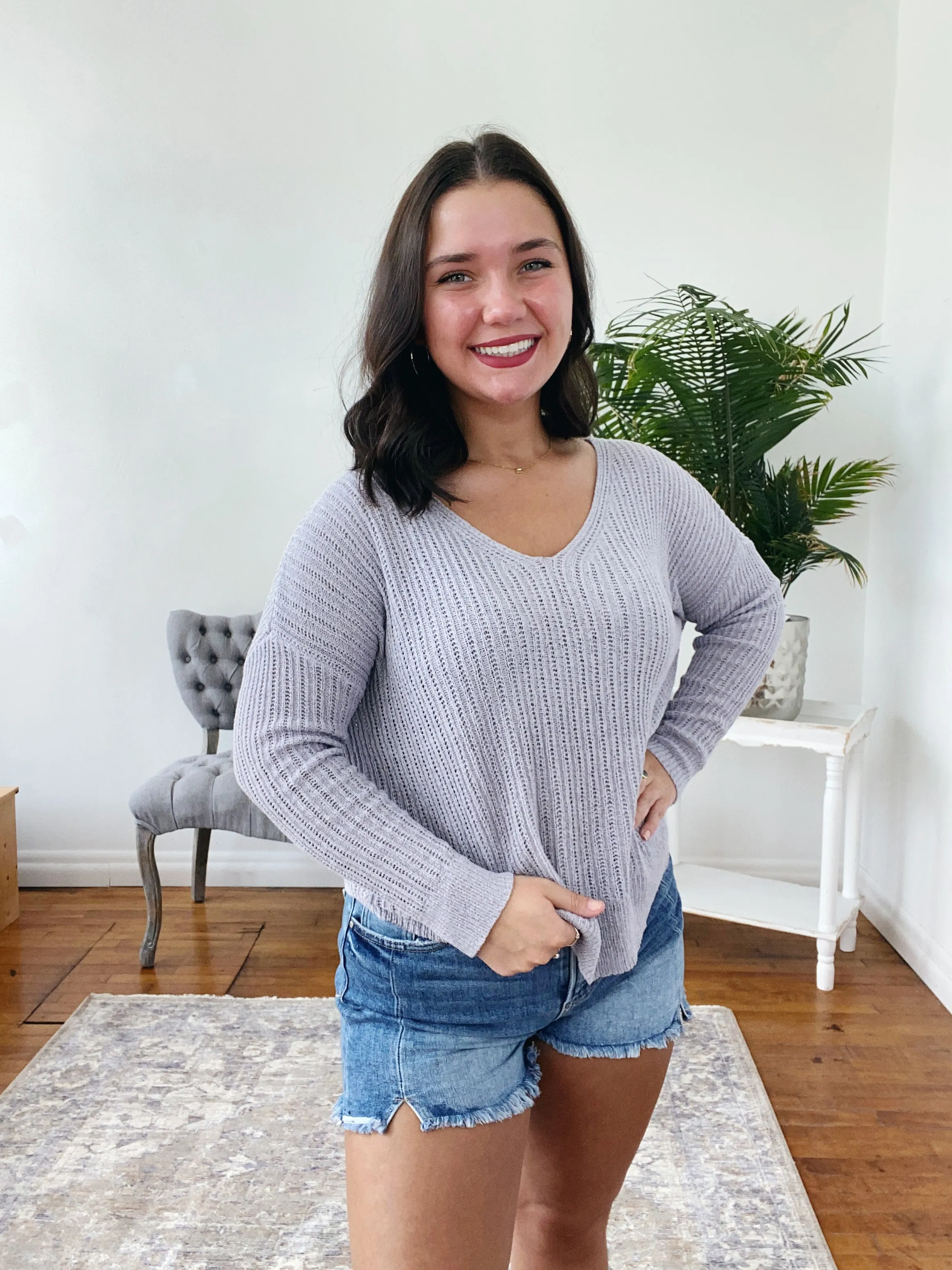 Nicolette Open-Knit Sweater FINAL SALE