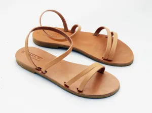 NIKOLA ANKLE WRAP GREEK SANDALS - WHITE