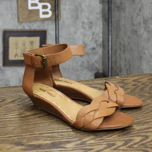 Nine West Womens Vintage NWVALCI Wedge Heel Sandals Cognac Brown 6M