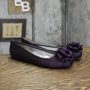 Nine West Womens Vintage Satin Rose Flats 1673c081a6195d Purple 6.5M