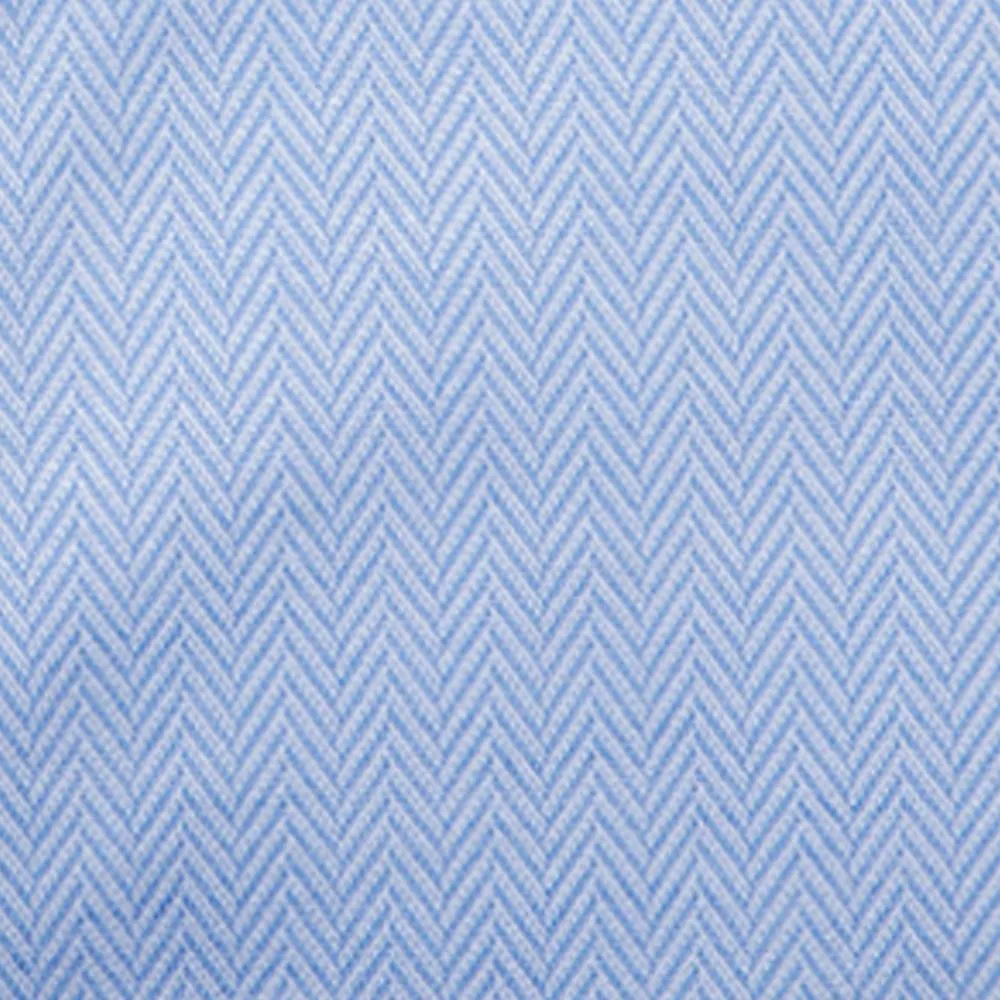 Non-Iron Knit Herringbone - Blue