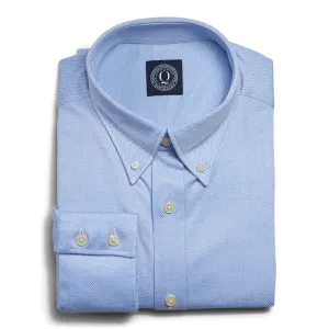 Non-Iron Knit Herringbone - Blue