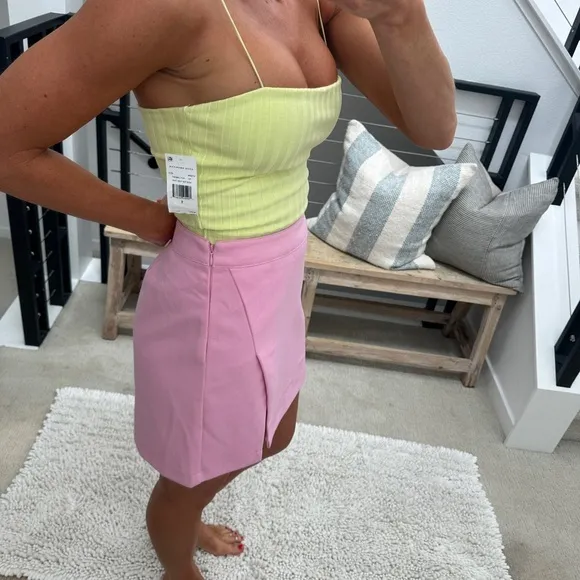 Nordstrom pink Billie side vent miniskirt beach summer party event NWT M XL