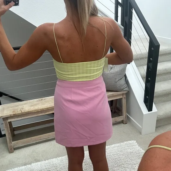 Nordstrom pink Billie side vent miniskirt beach summer party event NWT M XL