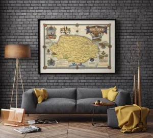 Norfolk Map Poster Print| Vintage Map Wall Art