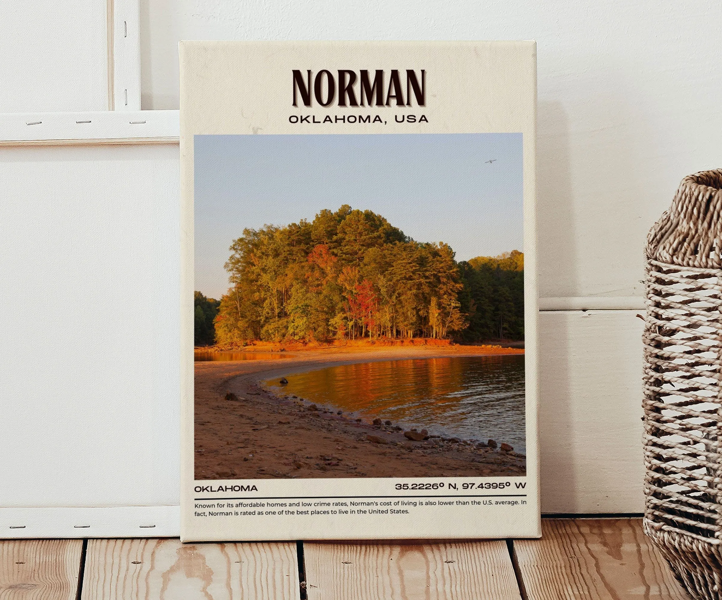 Norman Vintage Wall Art, Oklahoma, USA
