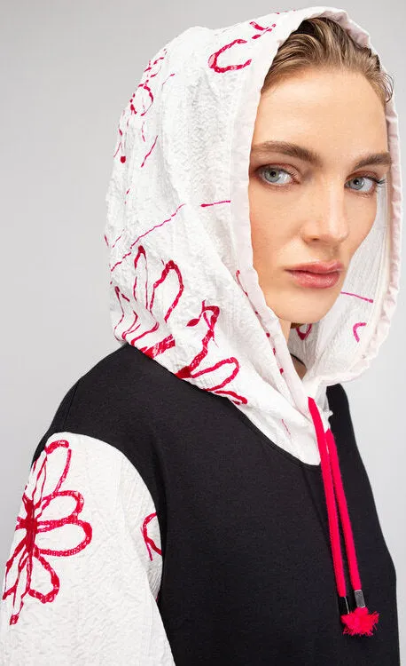 NY 77 Designs Flower Sweatshirt Tunic