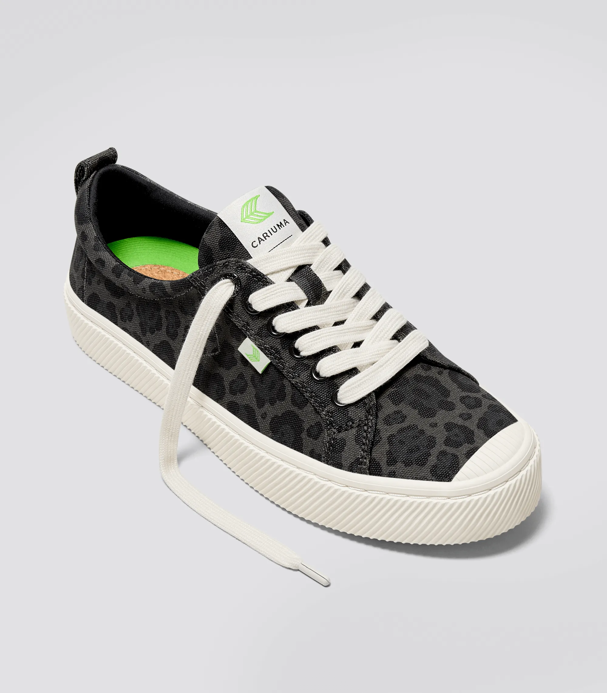 OCA Low Black Jaguar Print Canvas Sneaker Men