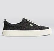 OCA Low Black Jaguar Print Canvas Sneaker Men