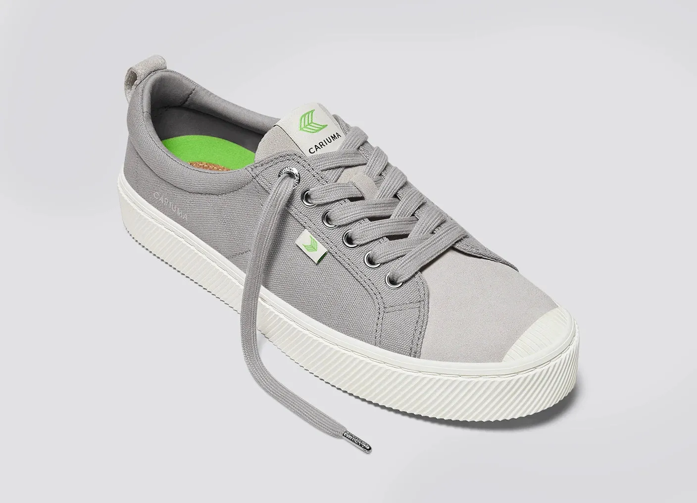 OCA Low Light Grey Canvas Vintage White Suede Sneaker Men
