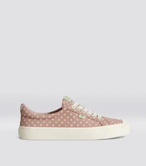 OCA Low Rose Canvas White Polka Dots Sneaker Women