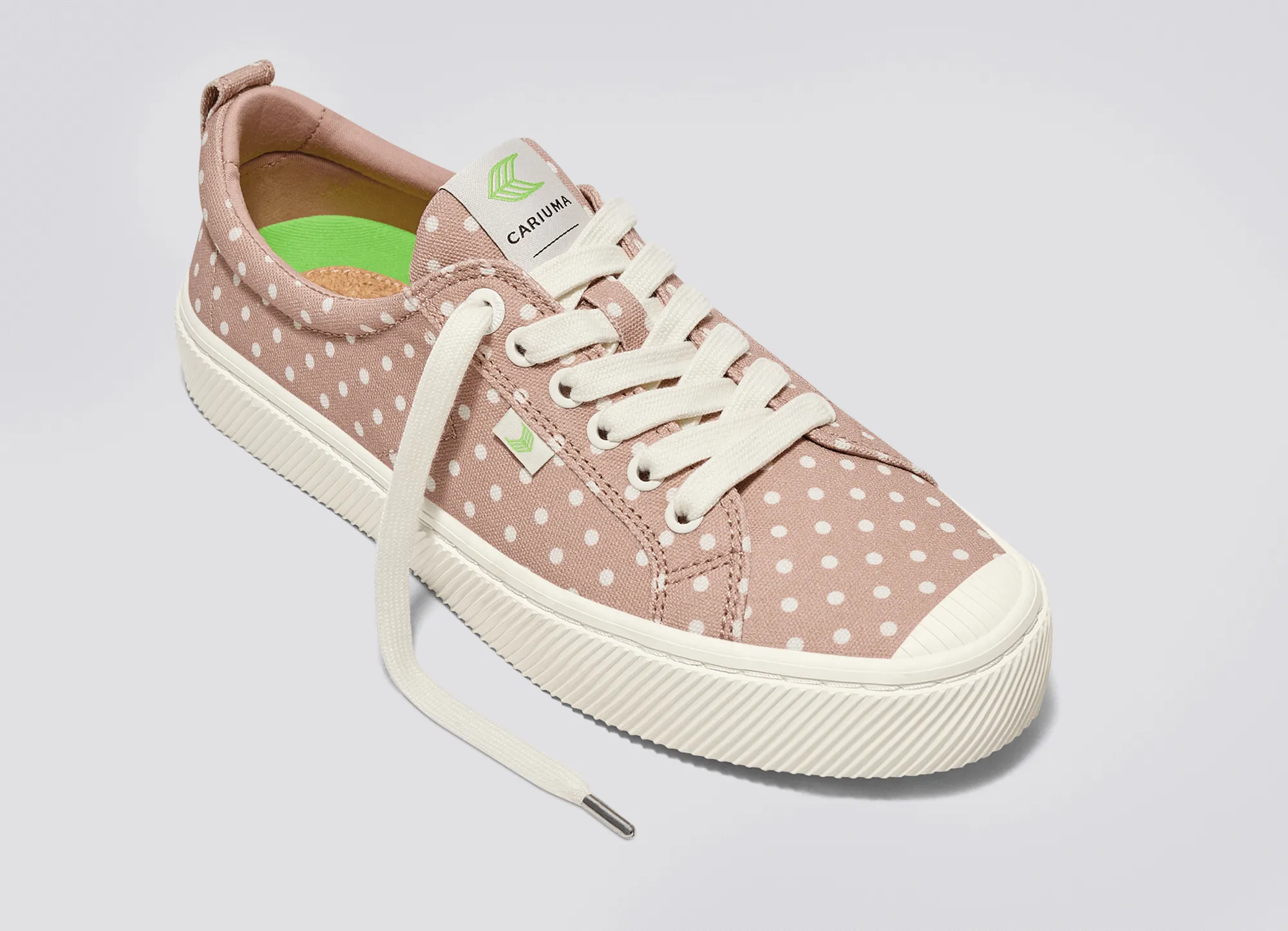 OCA Low Rose Canvas White Polka Dots Sneaker Women