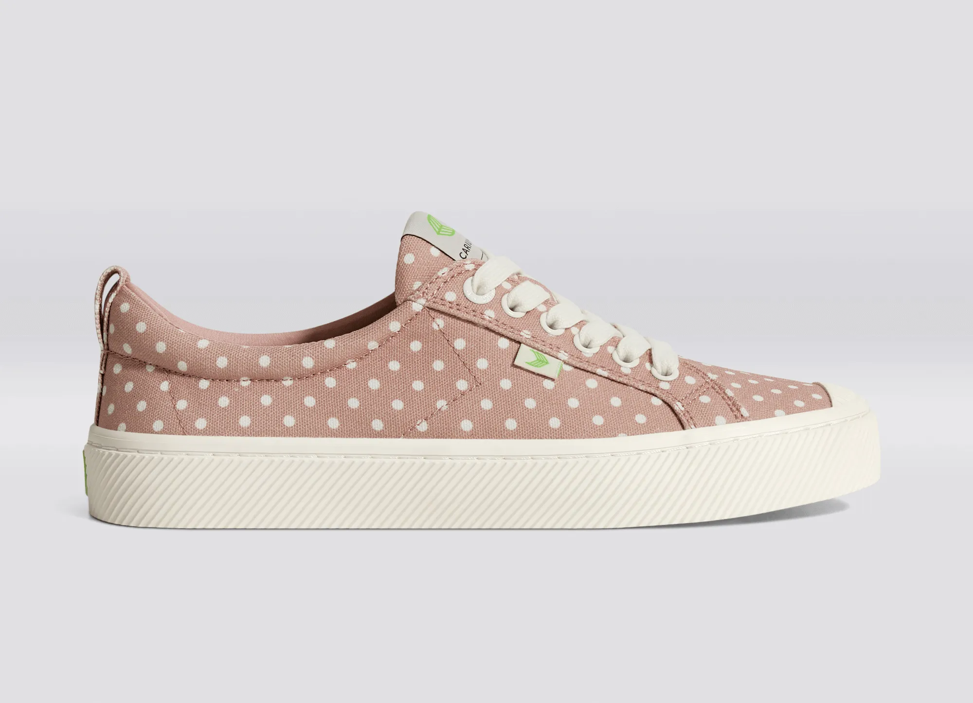 OCA Low Rose Canvas White Polka Dots Sneaker Women