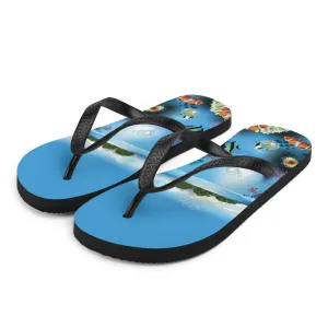 Ocean and Fish - Flip-Flops