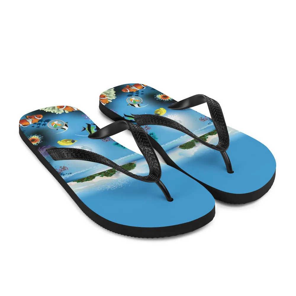 Ocean and Fish - Flip-Flops