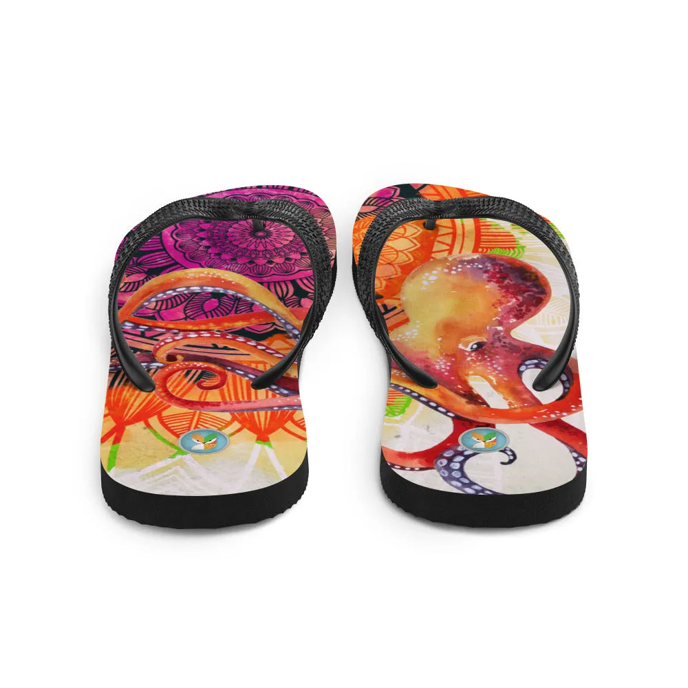 Octopus Mandala - Flip-Flops