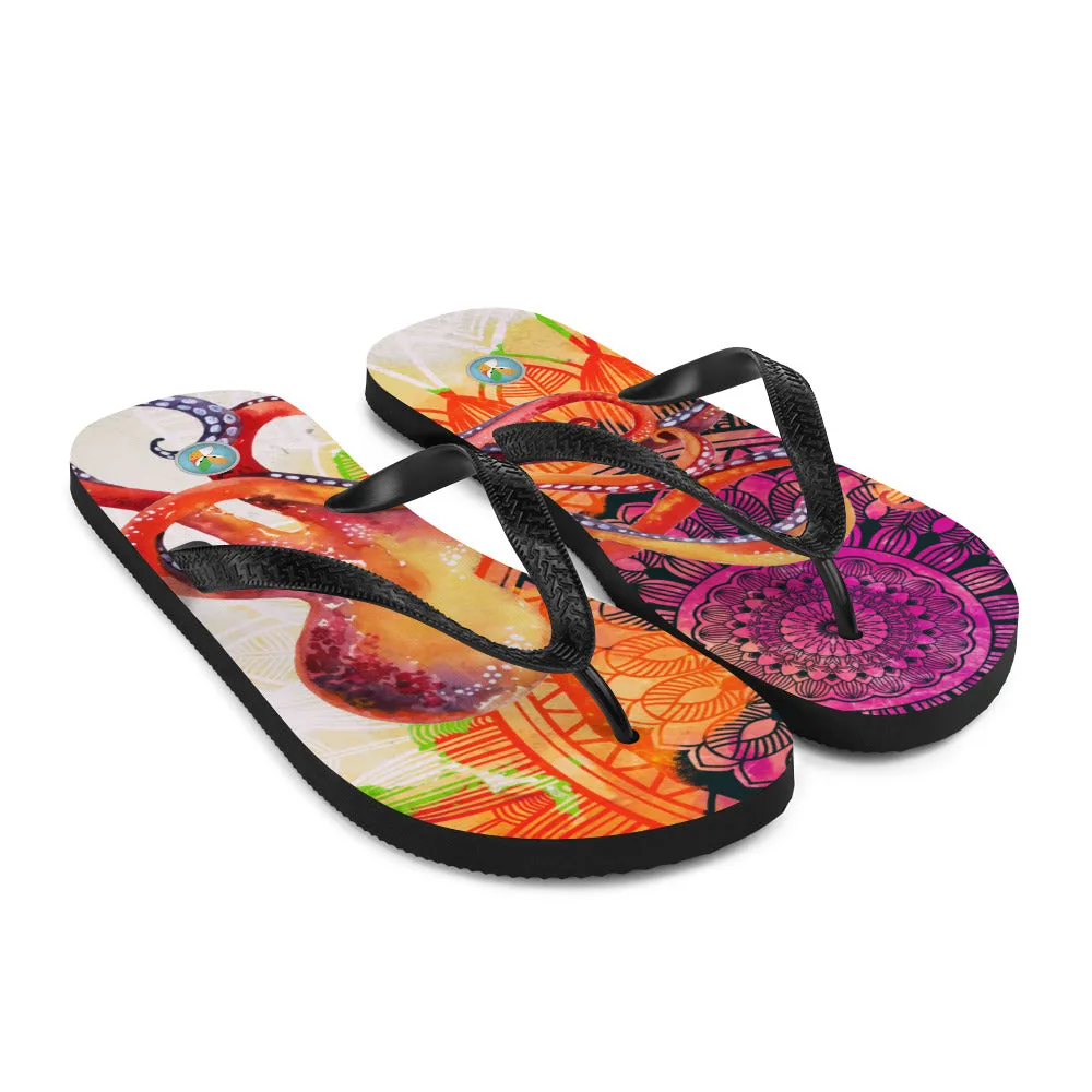 Octopus Mandala - Flip-Flops