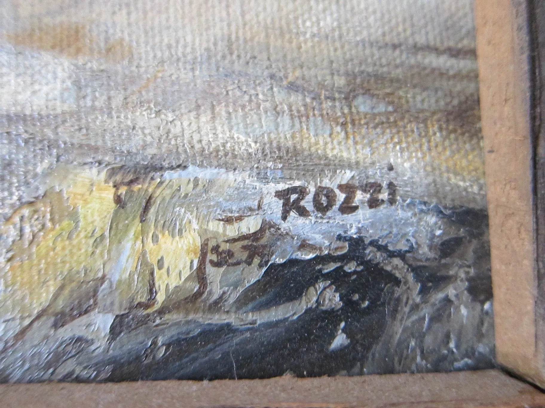 Oil Painting, Western Art, Jim Rozzi Wells Fargo Stagecoach "Low Gear Road"