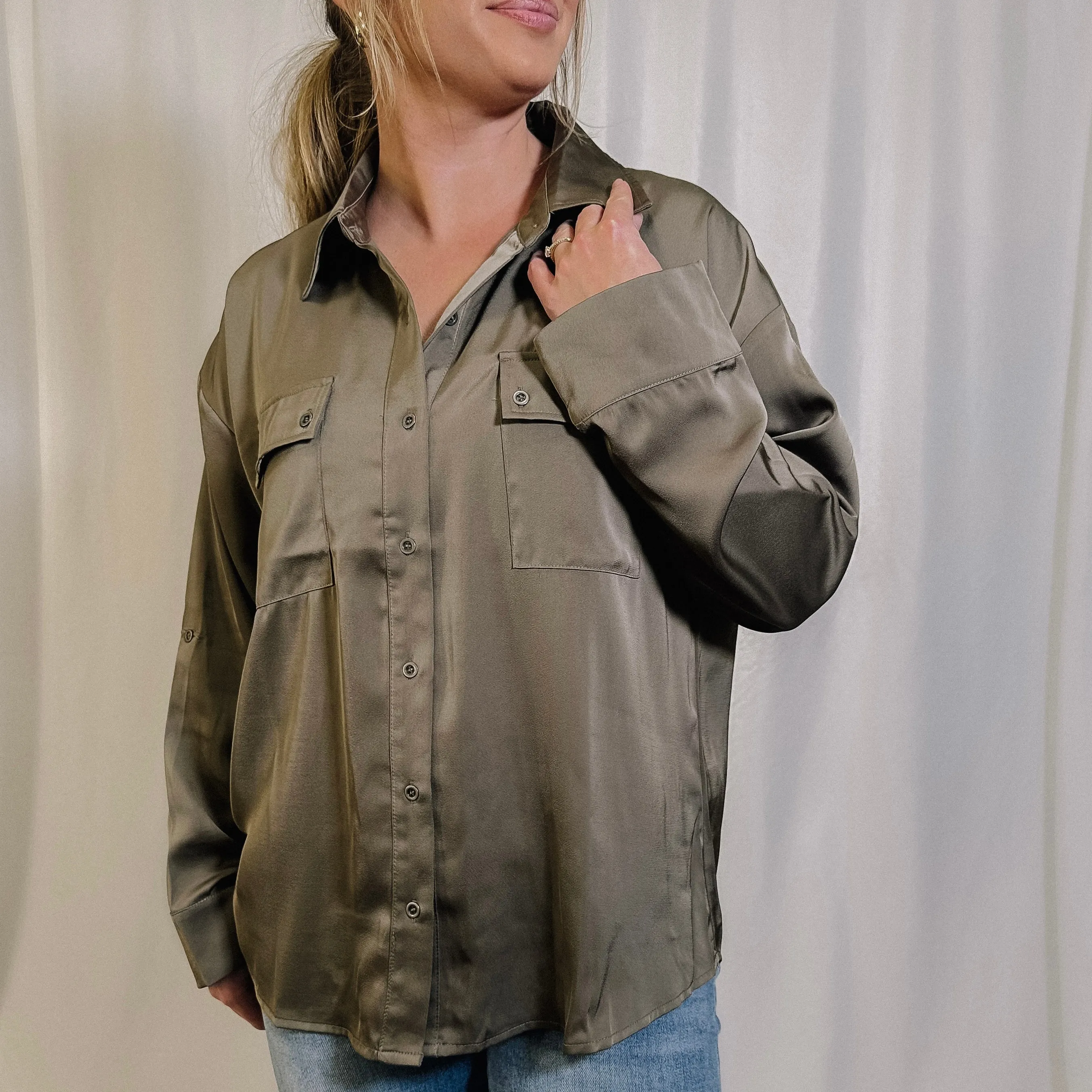 Olive Martini Button Down