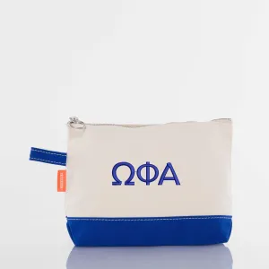 Omega Phi Alpha Canvas Cosmetic Bag