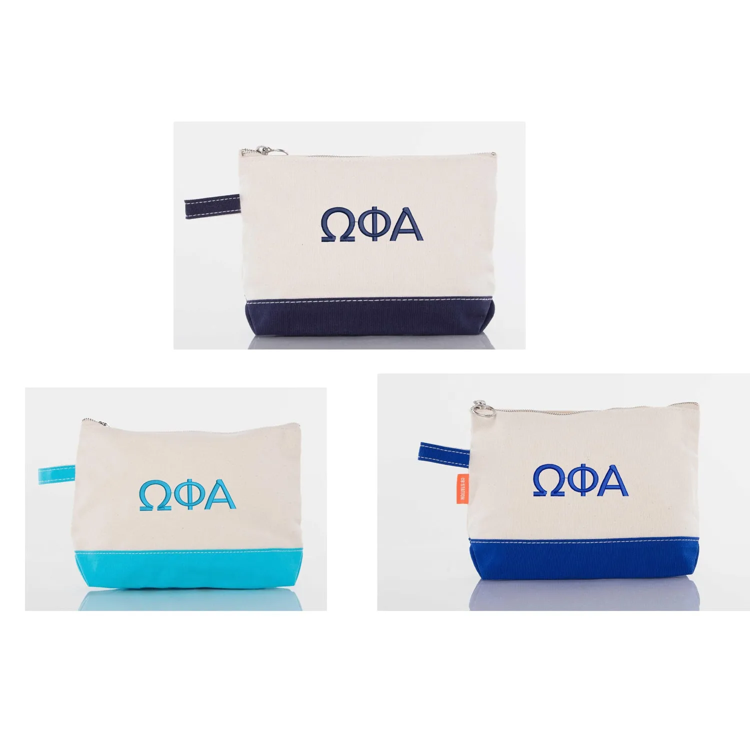 Omega Phi Alpha Canvas Cosmetic Bag