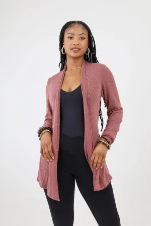 Open Lightweight Cardigan -Mauve