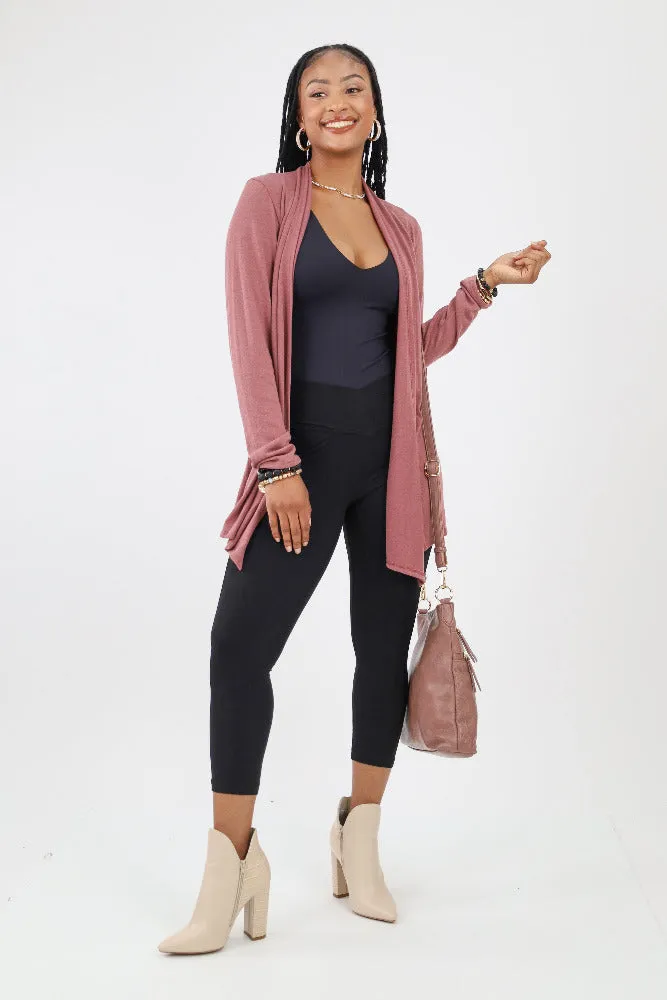 Open Lightweight Cardigan -Mauve