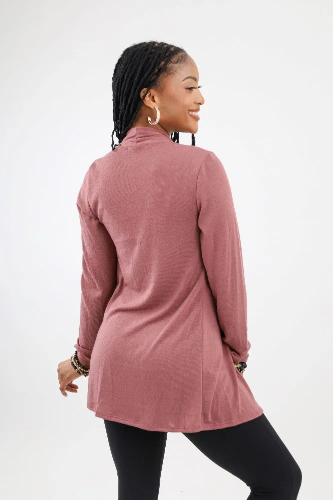 Open Lightweight Cardigan -Mauve