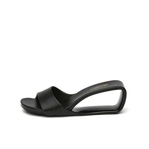 Orange Summer Slippers Sexy Women Sandals Wedge Shoes Woman 6cm Hollow Heel Slipper Casual Beach Slides Designer