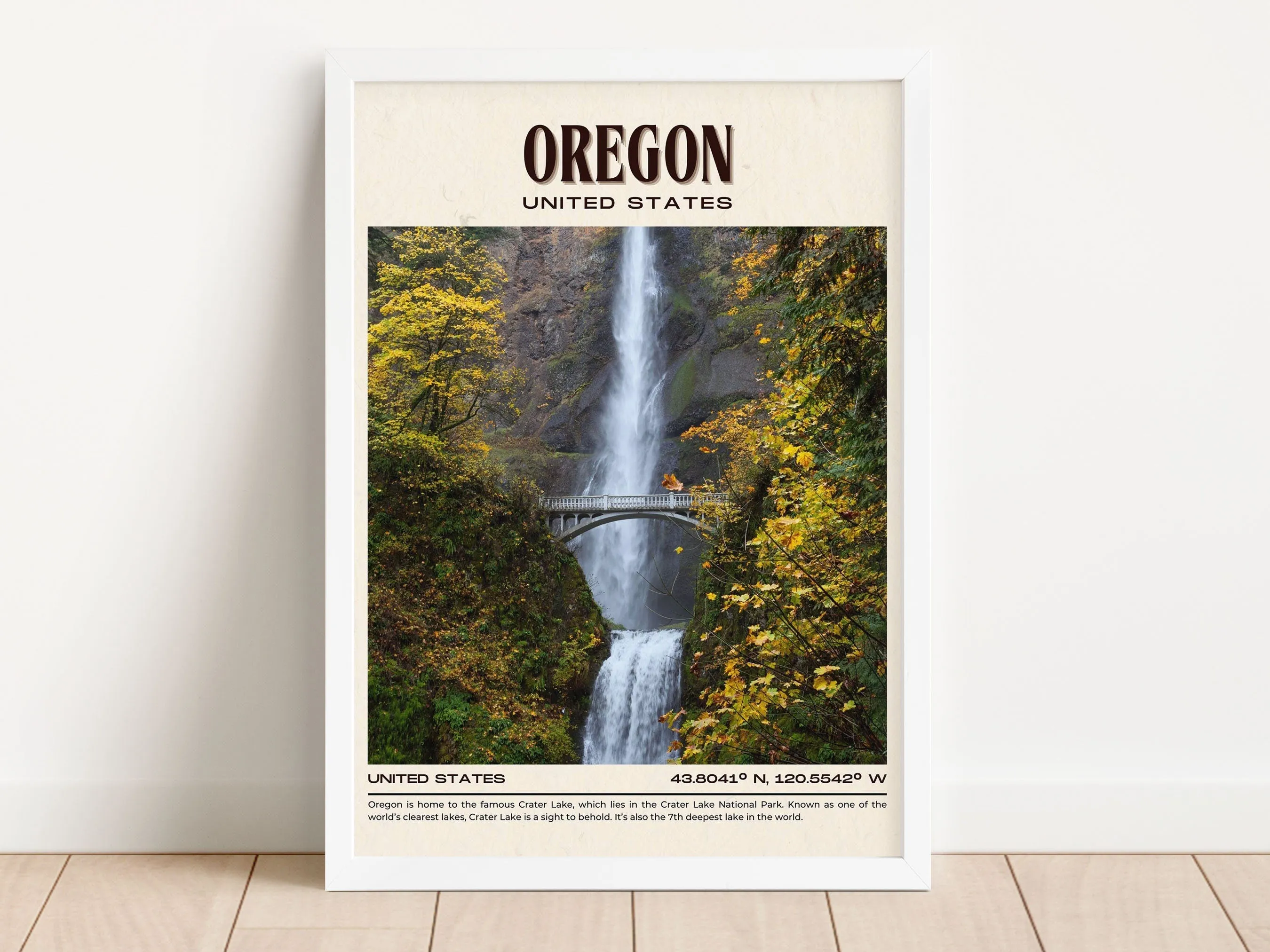 Oregon Vintage Wall Art, USA