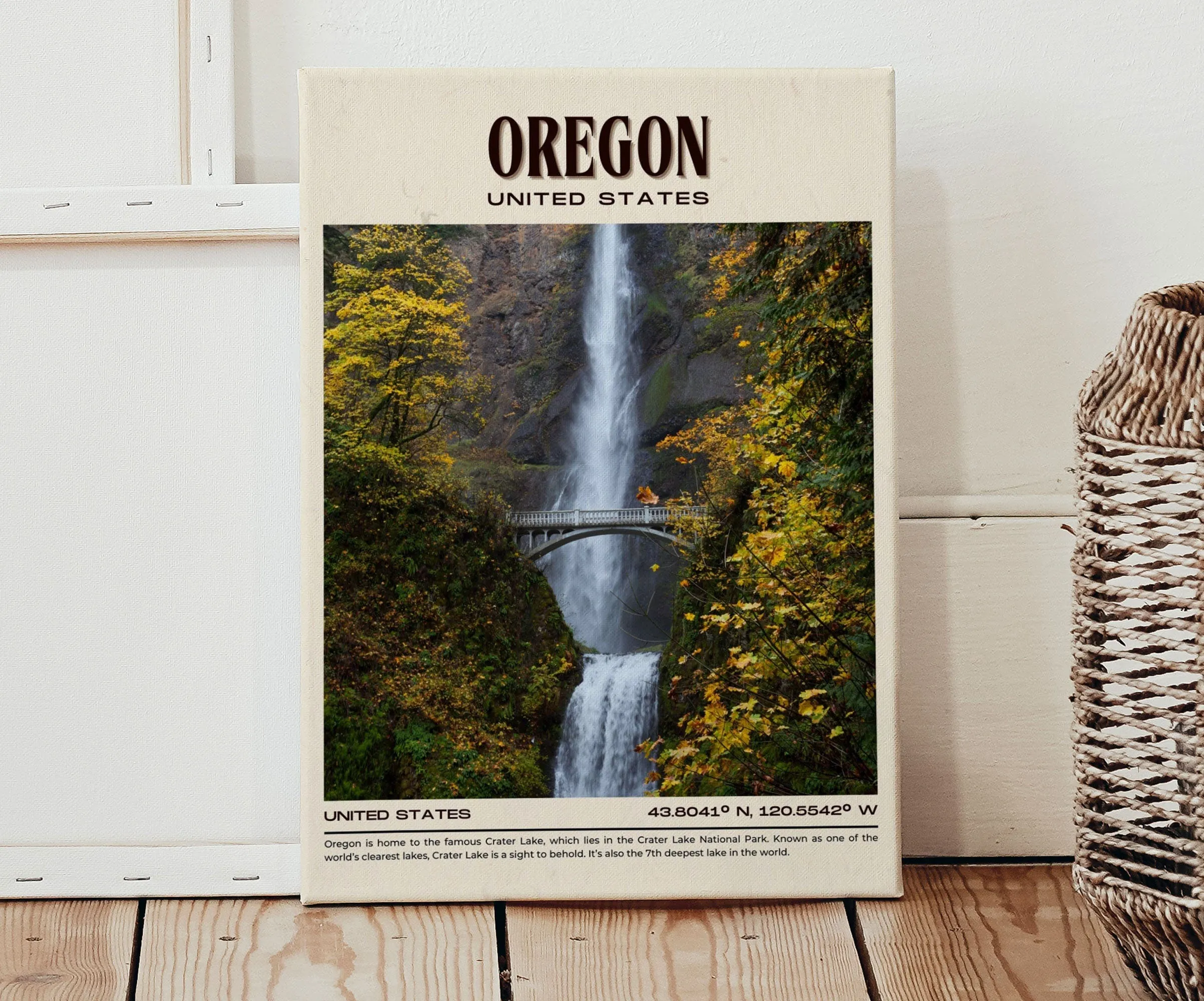 Oregon Vintage Wall Art, USA
