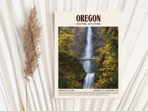 Oregon Vintage Wall Art, USA