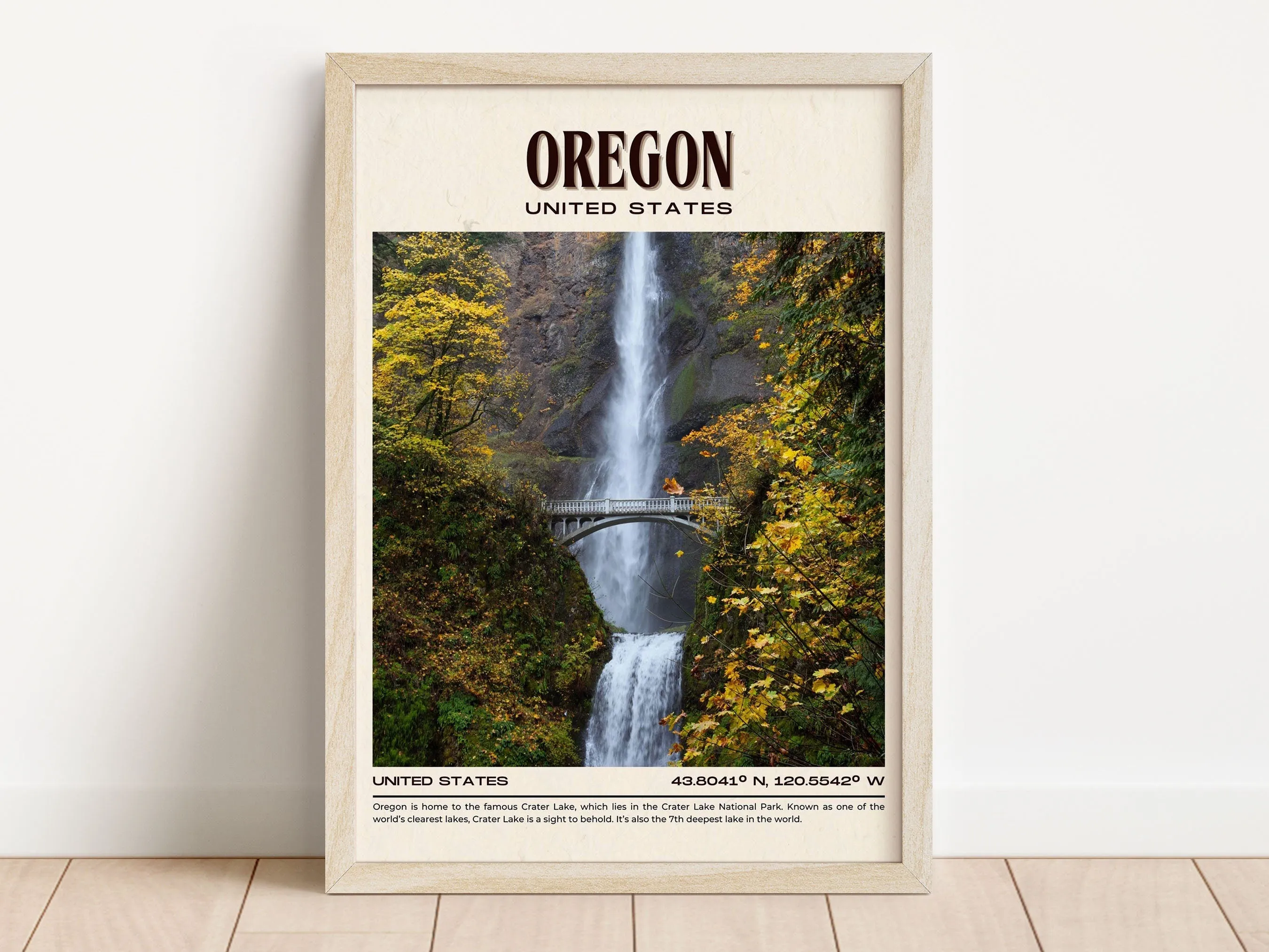 Oregon Vintage Wall Art, USA