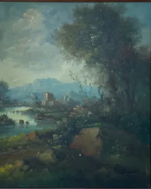 Original "Ruins" Oil Landscape