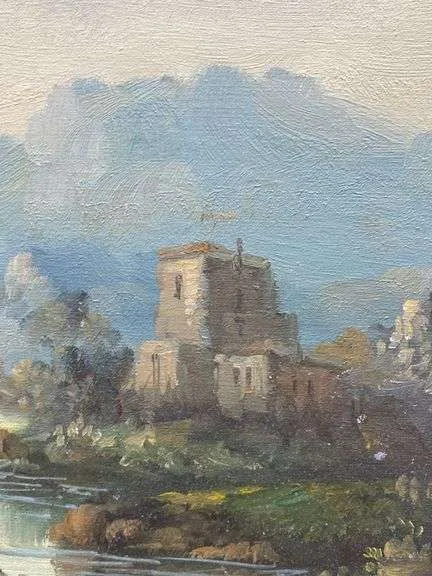 Original "Ruins" Oil Landscape