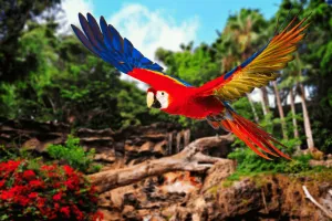 Parrot in Flight AI Enhanced Versatile Digital Designed Instant Download DIY Project Unique Design to Inspire and Transform Your Space